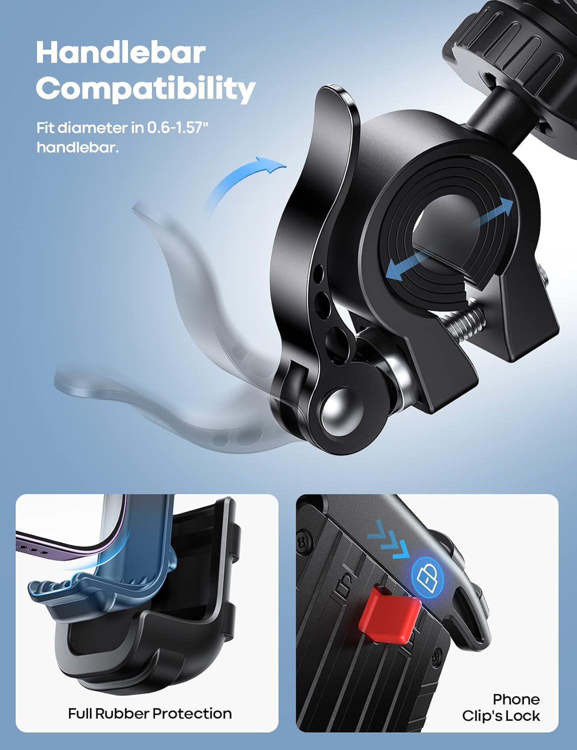 Lamicall Bike Phone Holder, Motorcycle Phone Mount