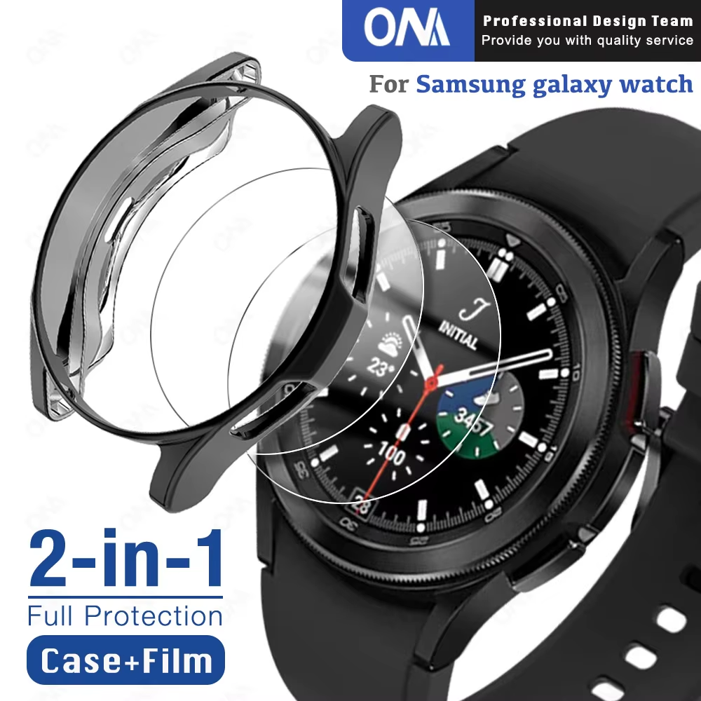 Samsung Galaxy Watch 4 Classic 42/46mm Case + Tempered Glass