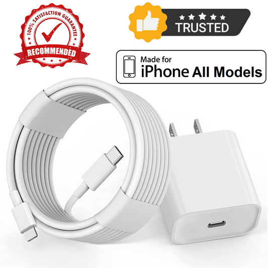 Fast Charger Type C Cable For iPhone 15 14 13 12 11Pro Max XS XR Se - 6FT SET